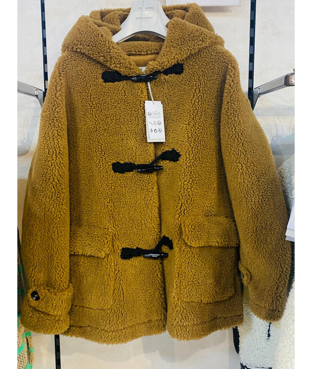 ERMANNO FIRENZE Бежевое меховое пальто, фото 5