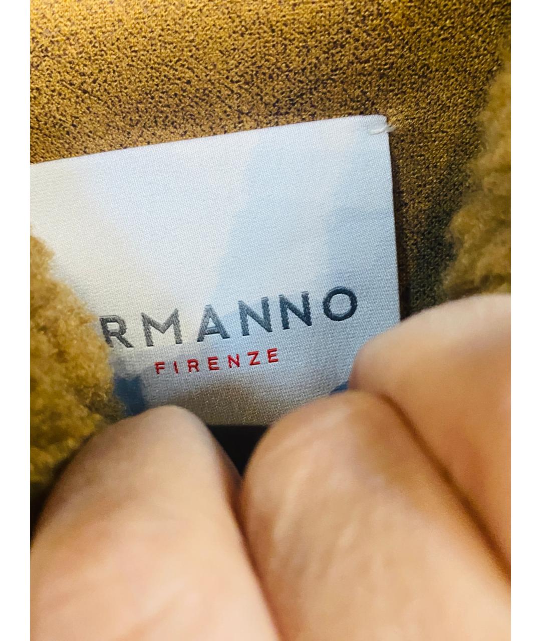 ERMANNO FIRENZE Бежевое меховое пальто, фото 3