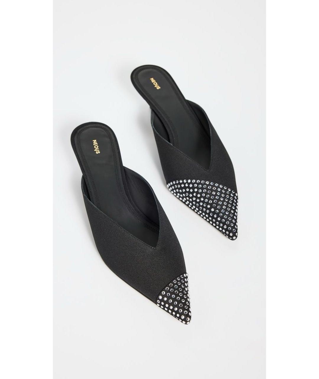 NEOUS Черные текстильные мюли, фото 2
