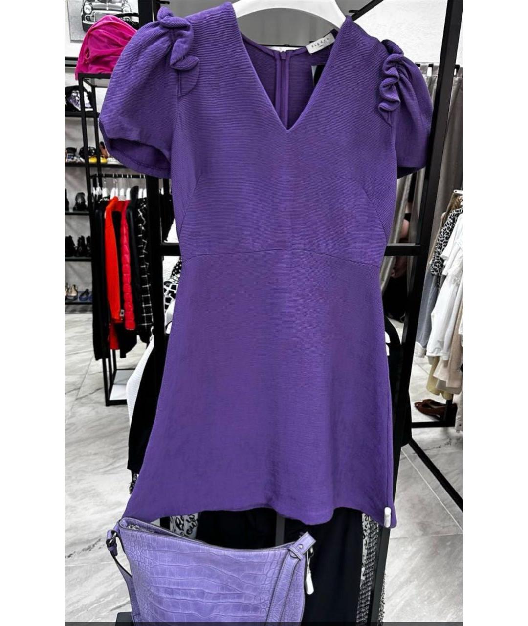SANDRO Фиолетовое вискозное повседневное платье, фото 3