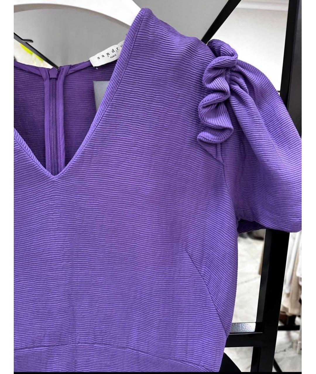 SANDRO Фиолетовое вискозное повседневное платье, фото 4