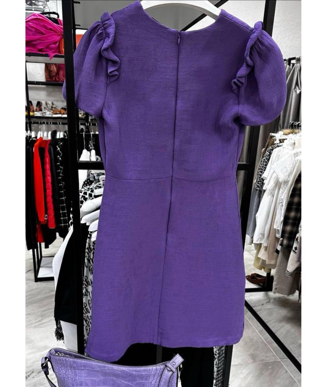 SANDRO Фиолетовое вискозное повседневное платье, фото 5