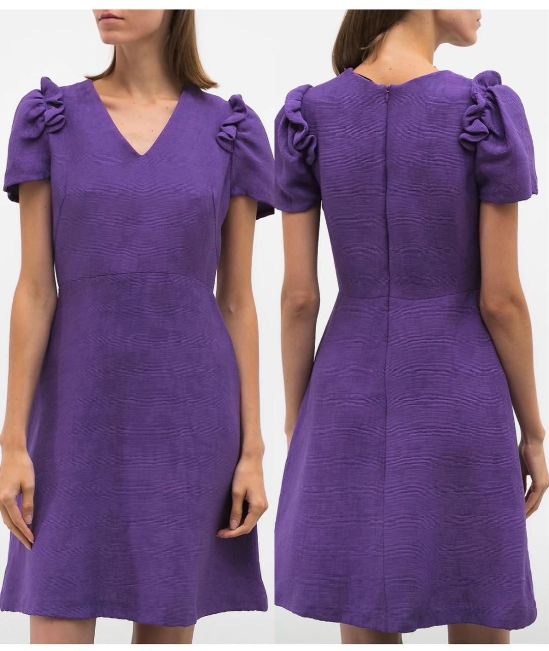 SANDRO Фиолетовое вискозное повседневное платье, фото 2