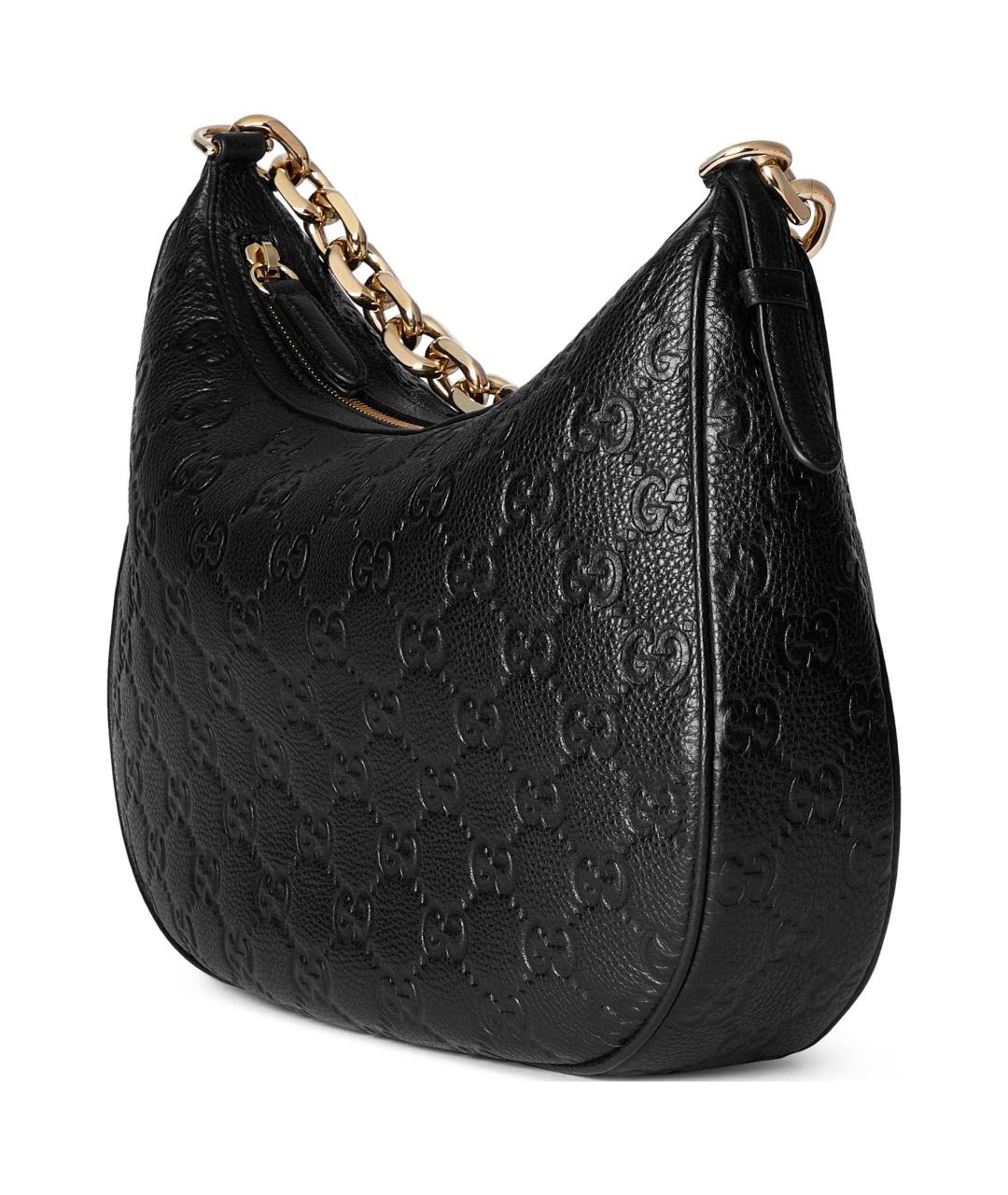 GUCCI Черная кожаная сумка через плечо, фото 2