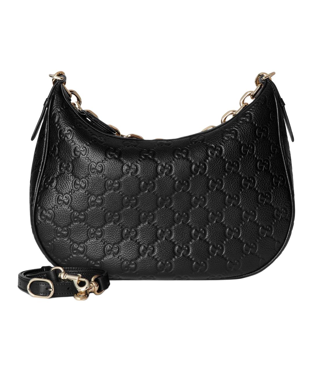 GUCCI Черная кожаная сумка через плечо, фото 5