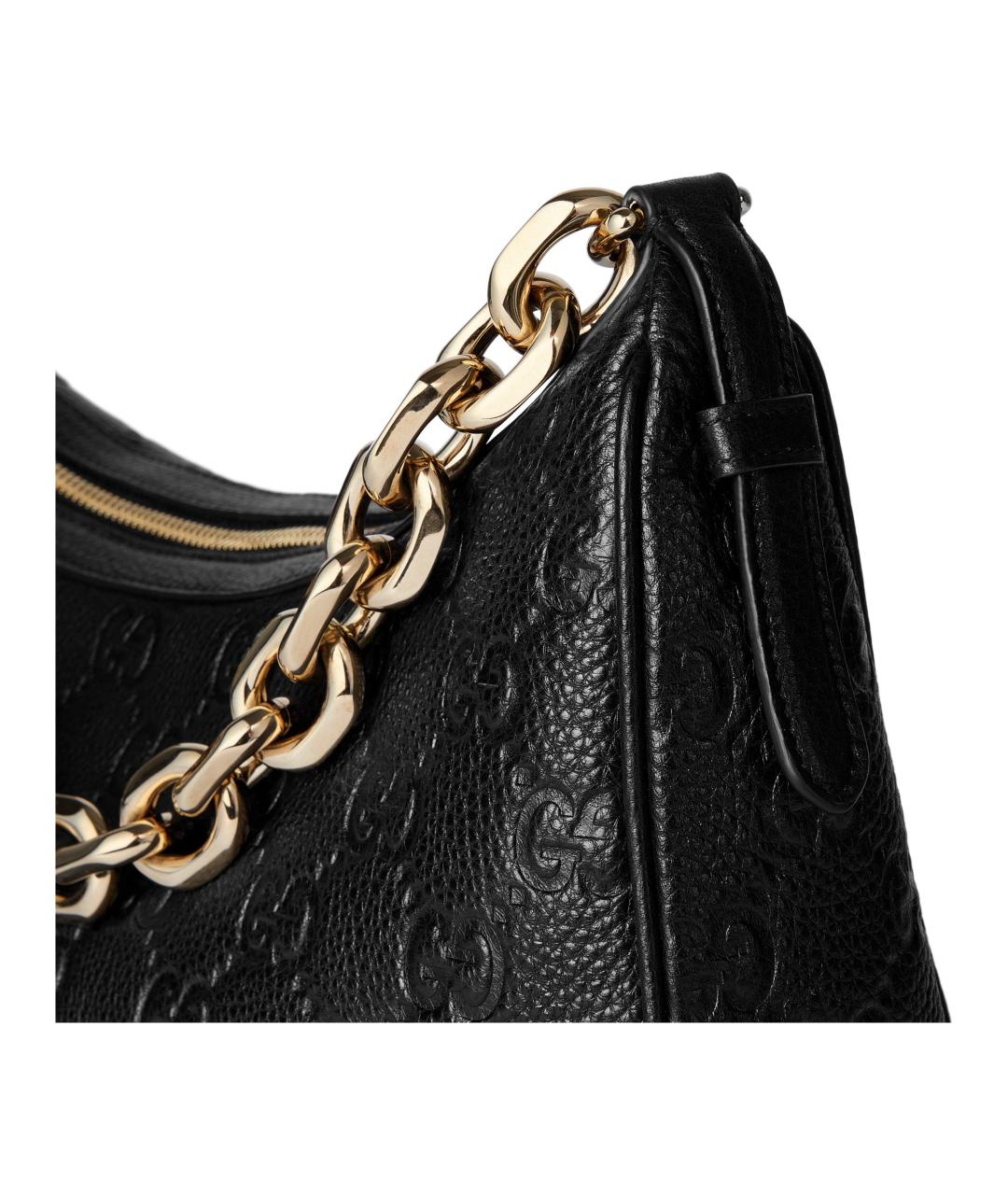 GUCCI Черная кожаная сумка через плечо, фото 8