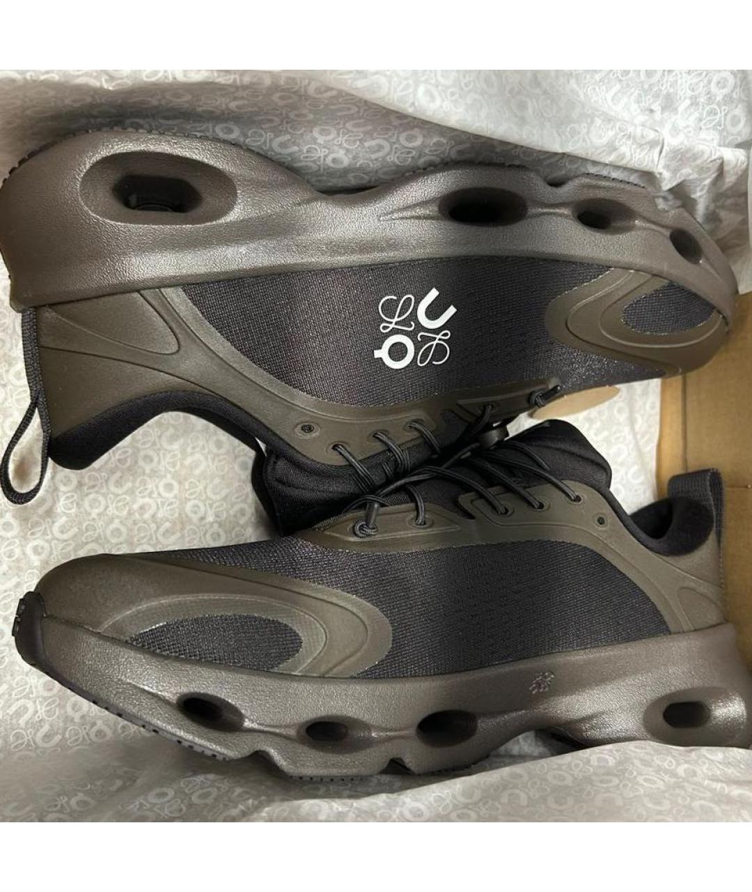 LOEWE Коричневые текстильные кроссовки, фото 3