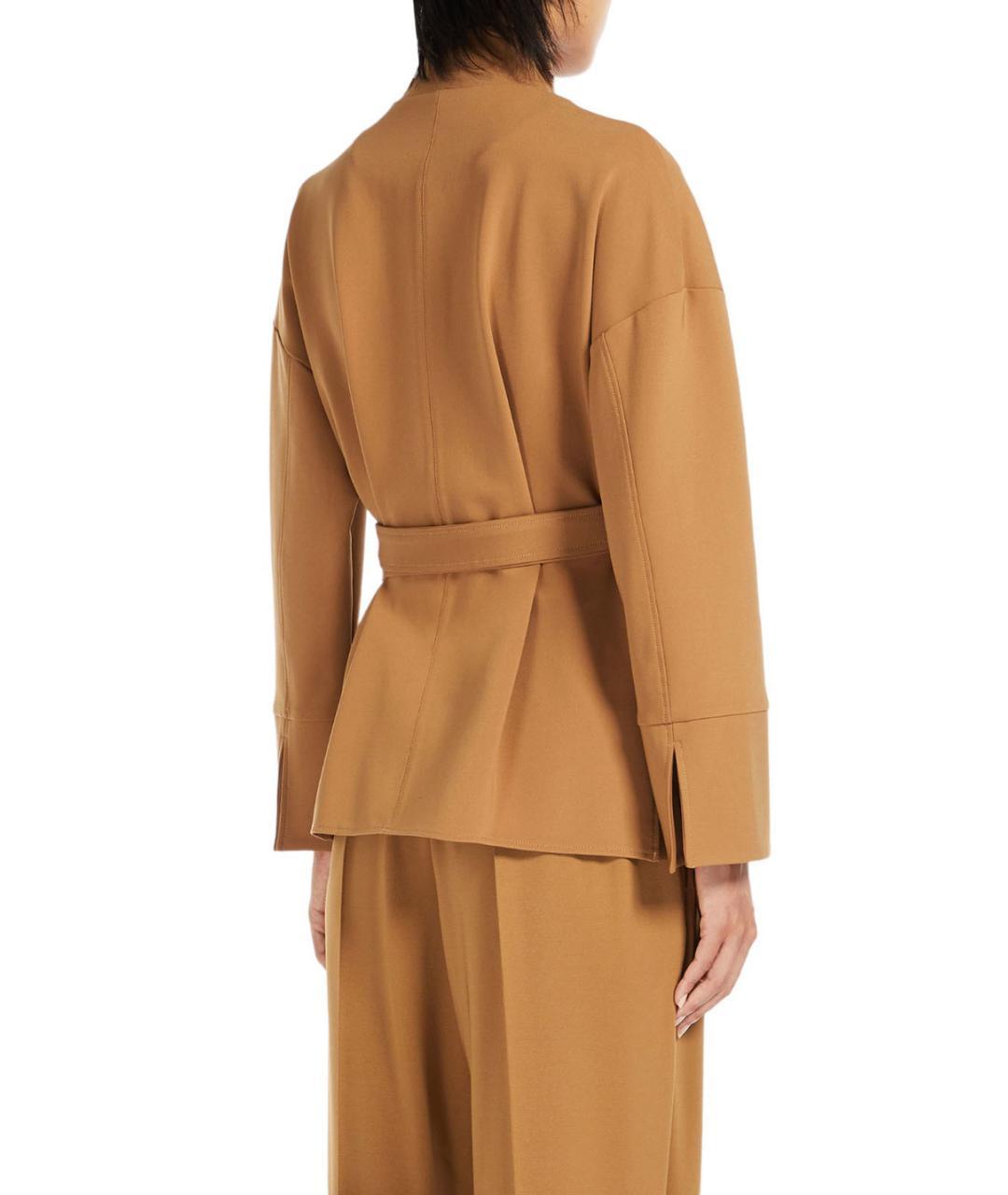 MAX MARA Бежевый вискозный жакет/пиджак, фото 2