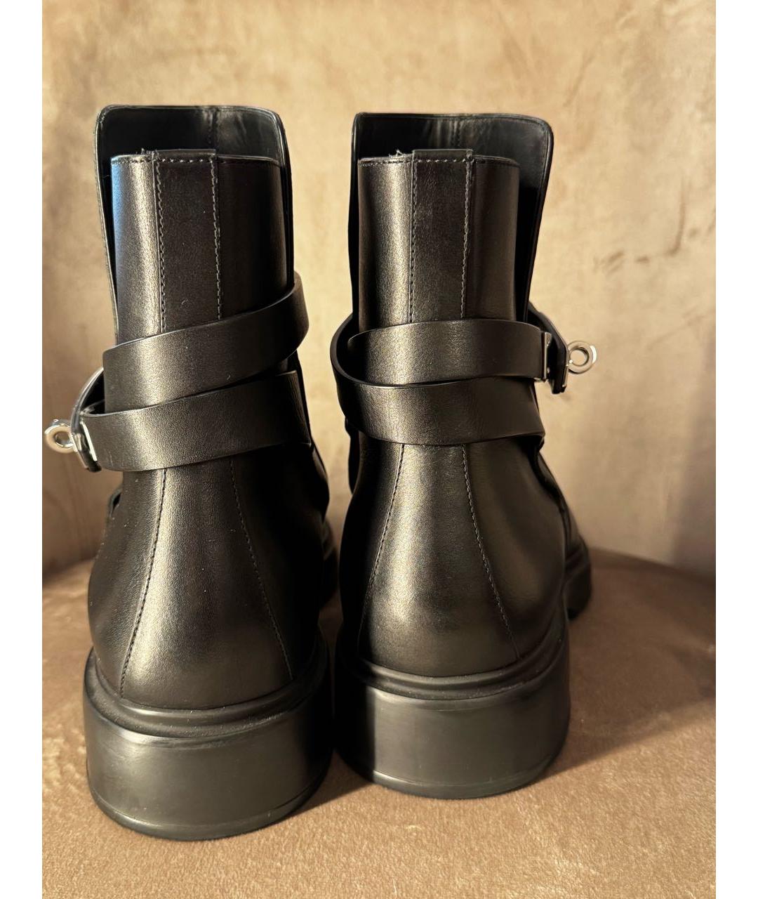 HERMES Черные кожаные низкие ботинки, фото 4