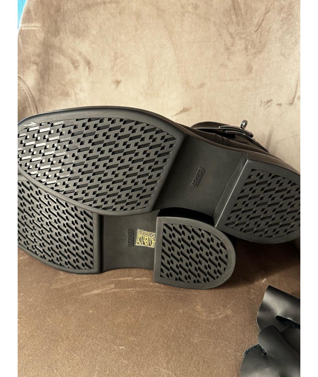 HERMES Черные кожаные низкие ботинки, фото 5