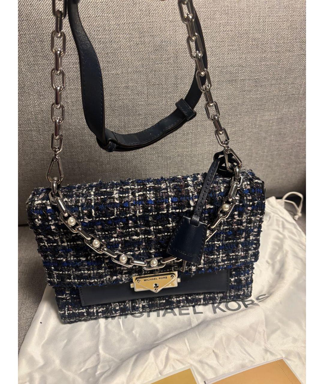 MICHAEL MICHAEL KORS Темно-синяя кожаная сумка через плечо, фото 2