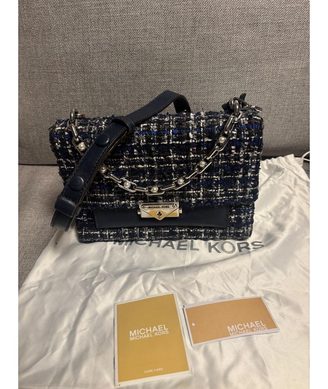 MICHAEL MICHAEL KORS Темно-синяя кожаная сумка через плечо, фото 5