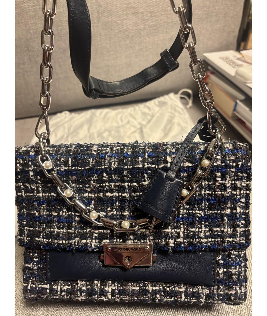 MICHAEL MICHAEL KORS Темно-синяя кожаная сумка через плечо, фото 6