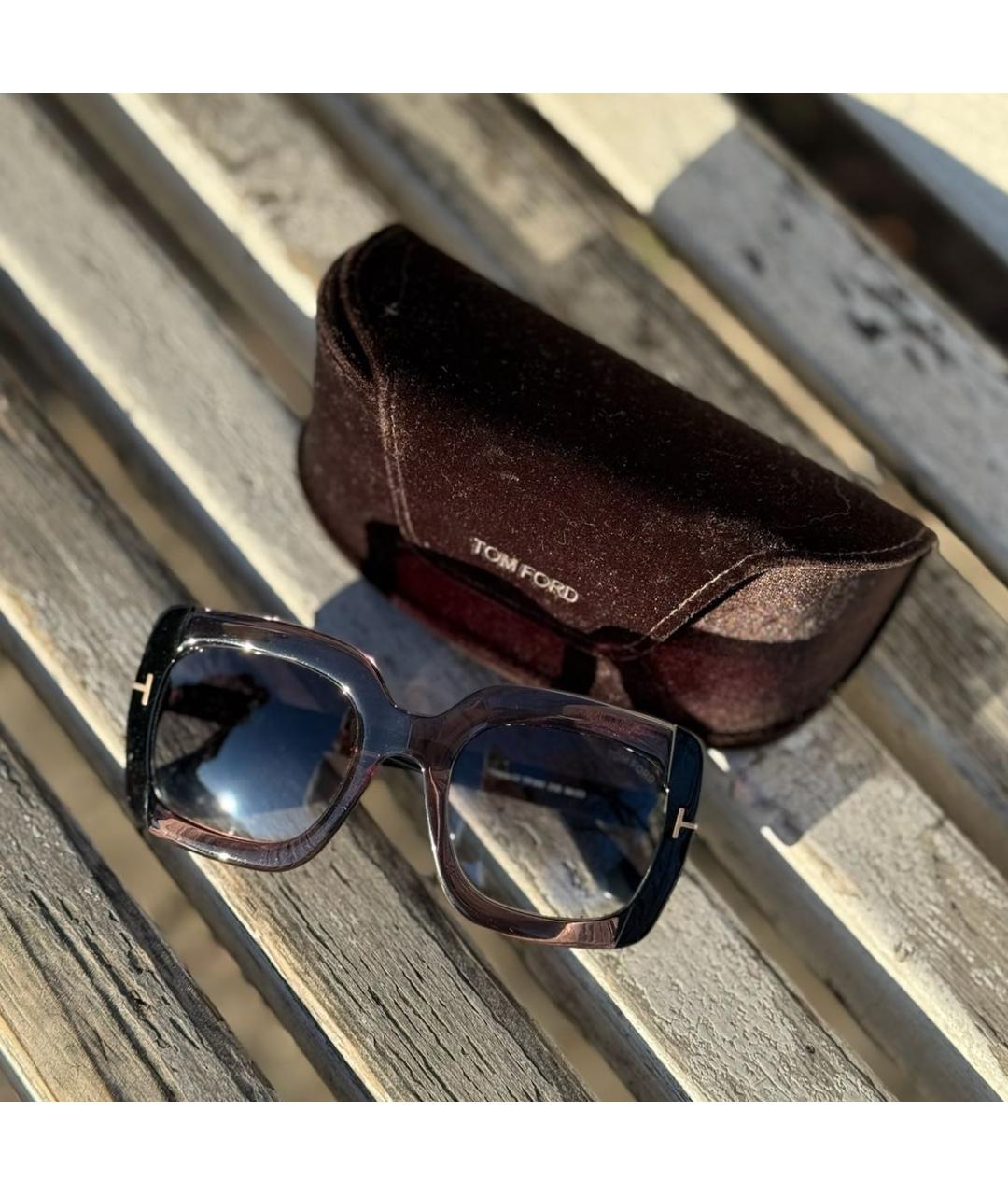 TOM FORD Коричневые пластиковые солнцезащитные очки, фото 2