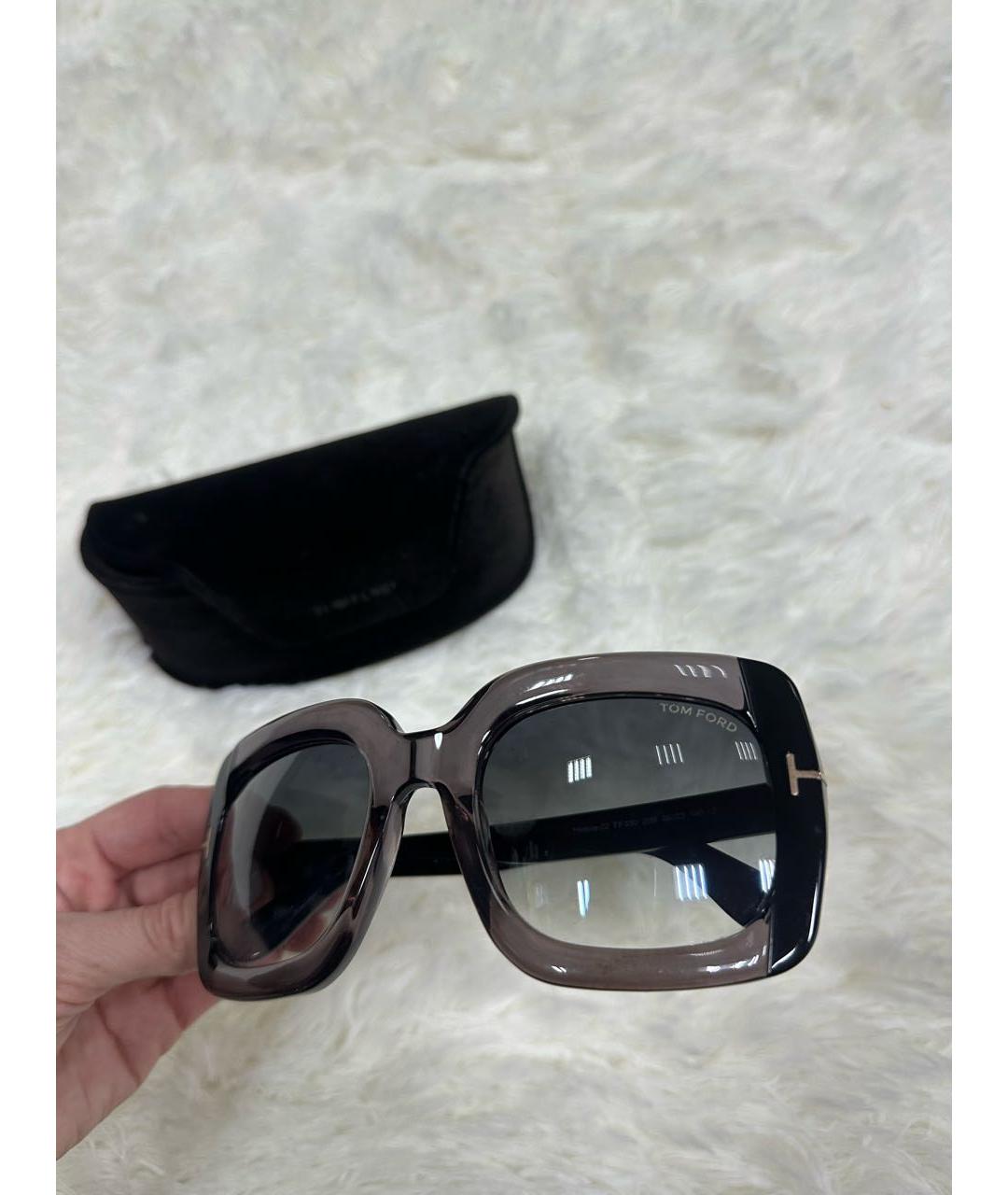 TOM FORD Коричневые пластиковые солнцезащитные очки, фото 4