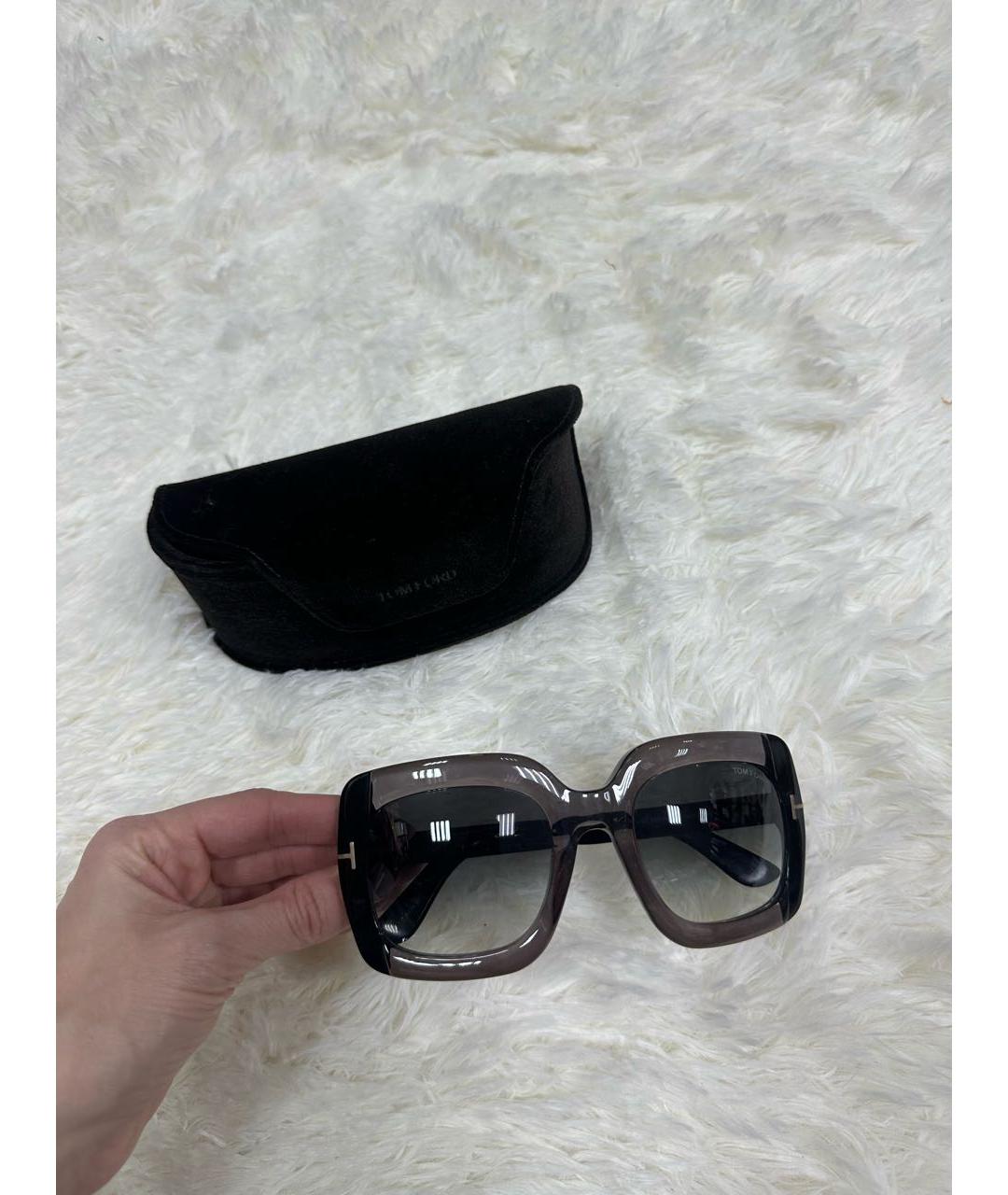 TOM FORD Коричневые пластиковые солнцезащитные очки, фото 8