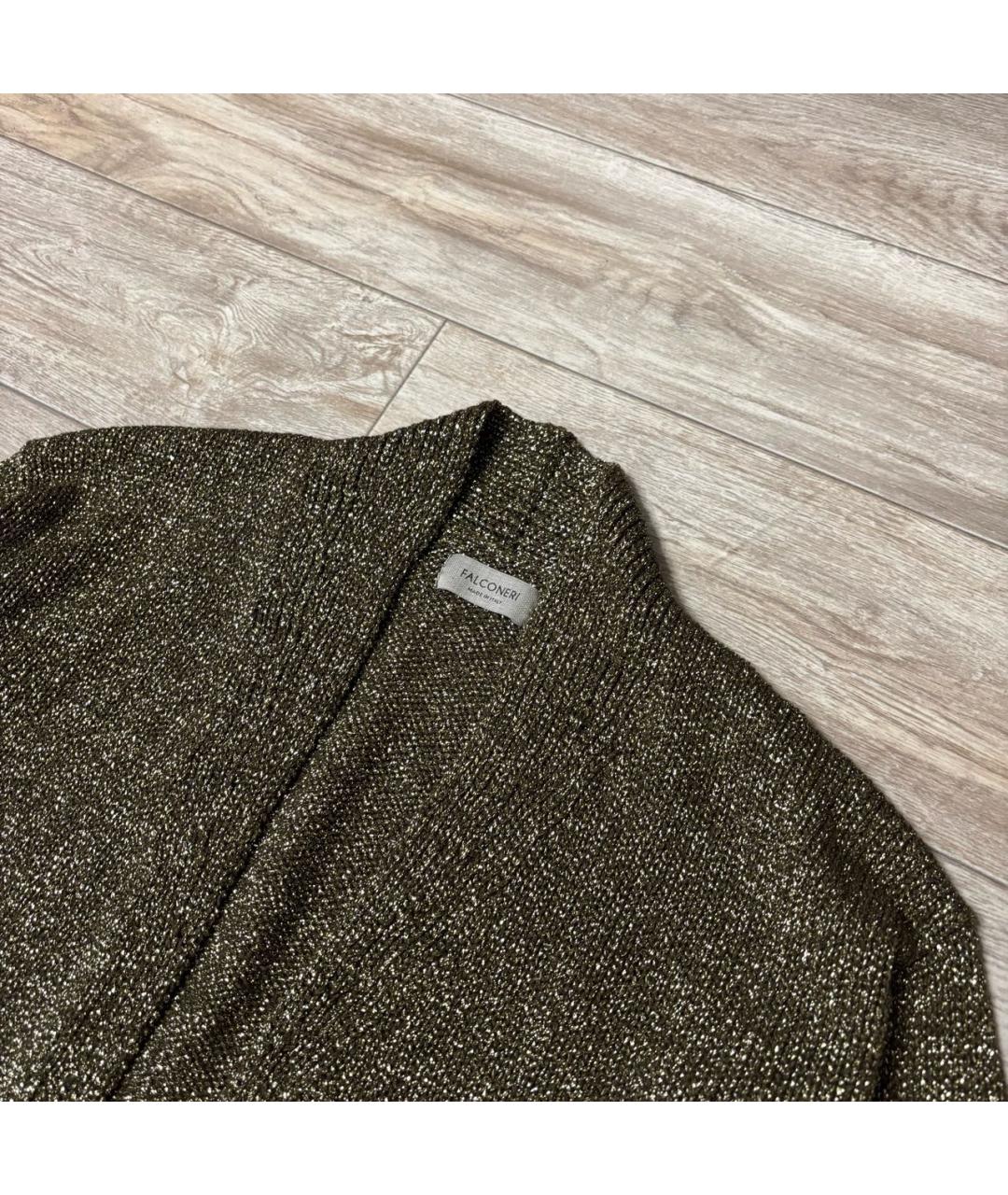 FALCONERI Золотой вискозный кардиган, фото 2
