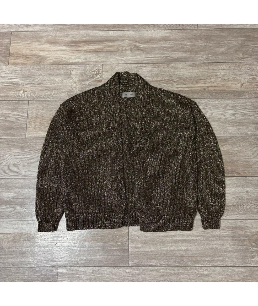FALCONERI Золотой вискозный кардиган, фото 8