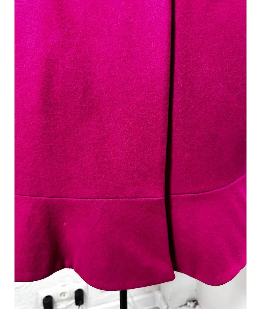 BCBG MAXAZRIA Фуксия шерстяное пальто, фото 3