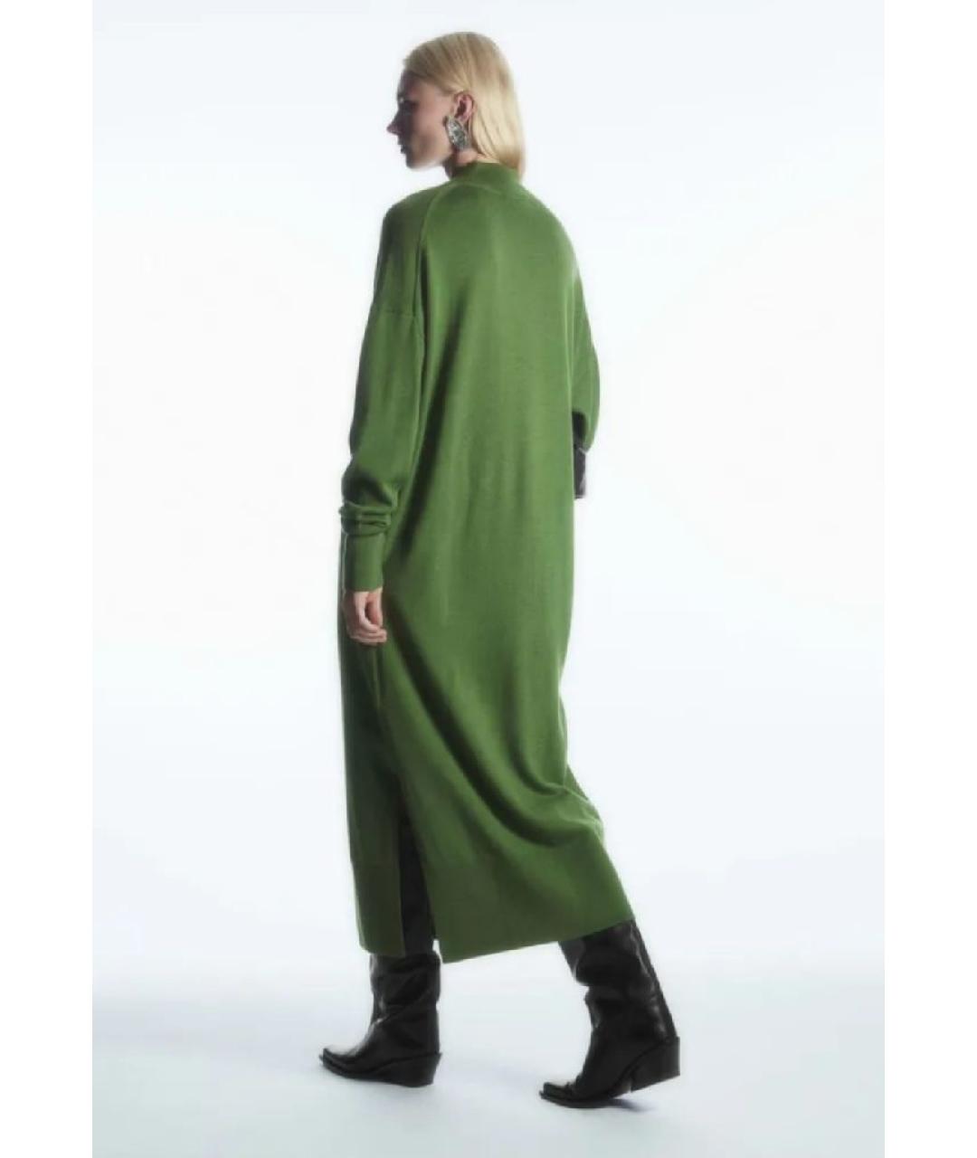COS Зеленые шерстяное повседневное платье, фото 4