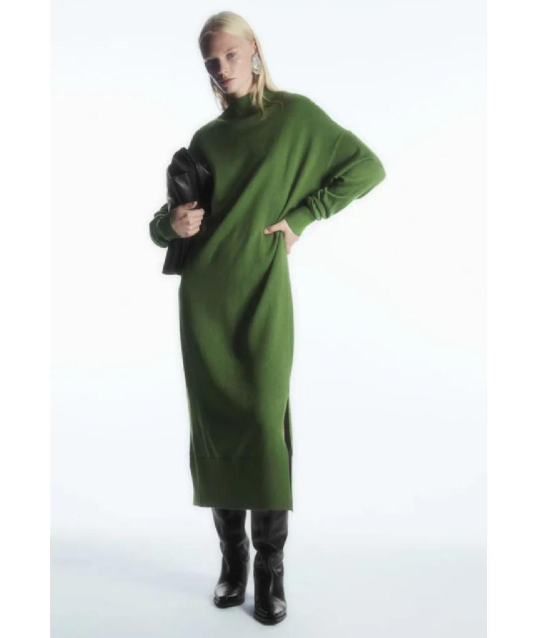COS Зеленые шерстяное повседневное платье, фото 2