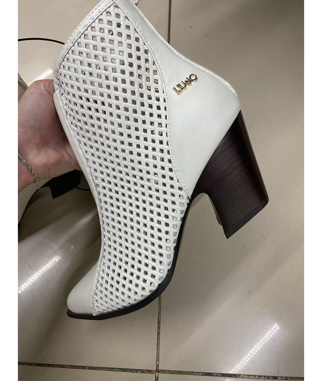 LIU JO Белые кожаные ботильоны, фото 5