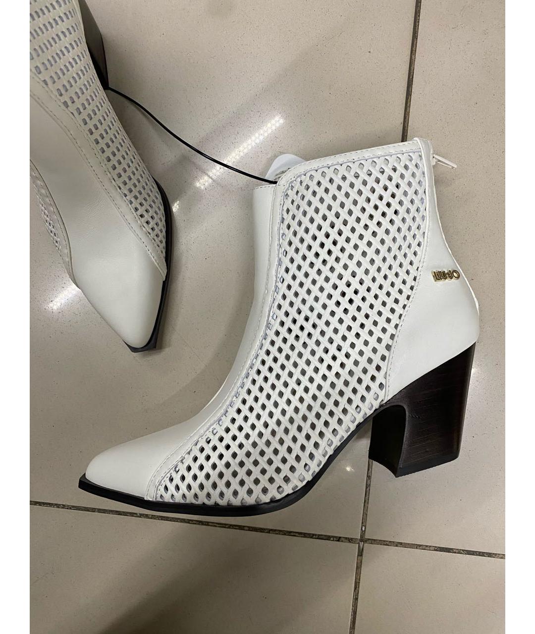 LIU JO Белые кожаные ботильоны, фото 7