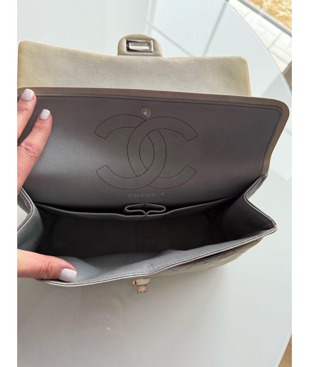 CHANEL Бежевая кожаная сумка через плечо, фото 6