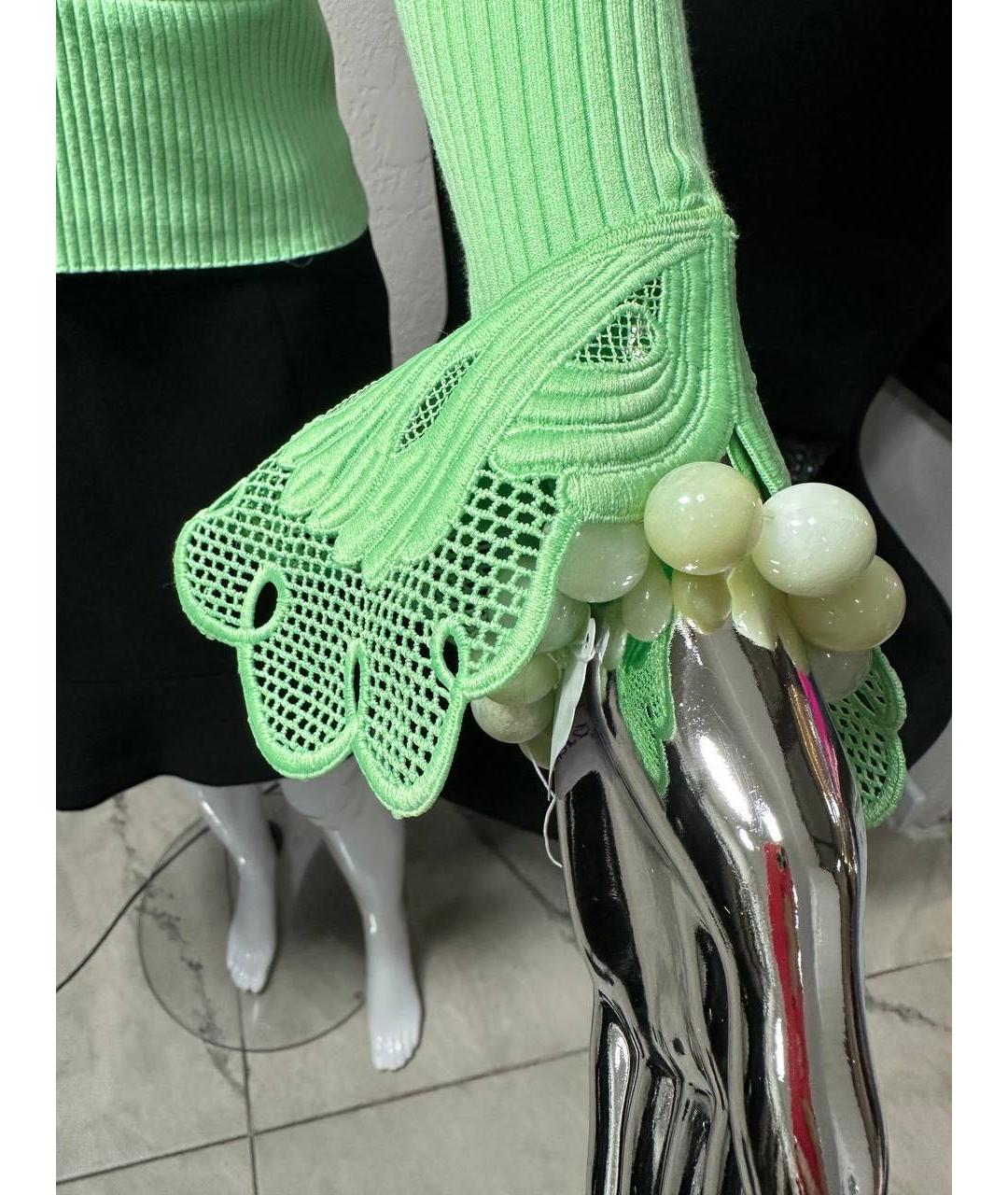 SELF-PORTRAIT Салатовый вискозный кардиган, фото 6