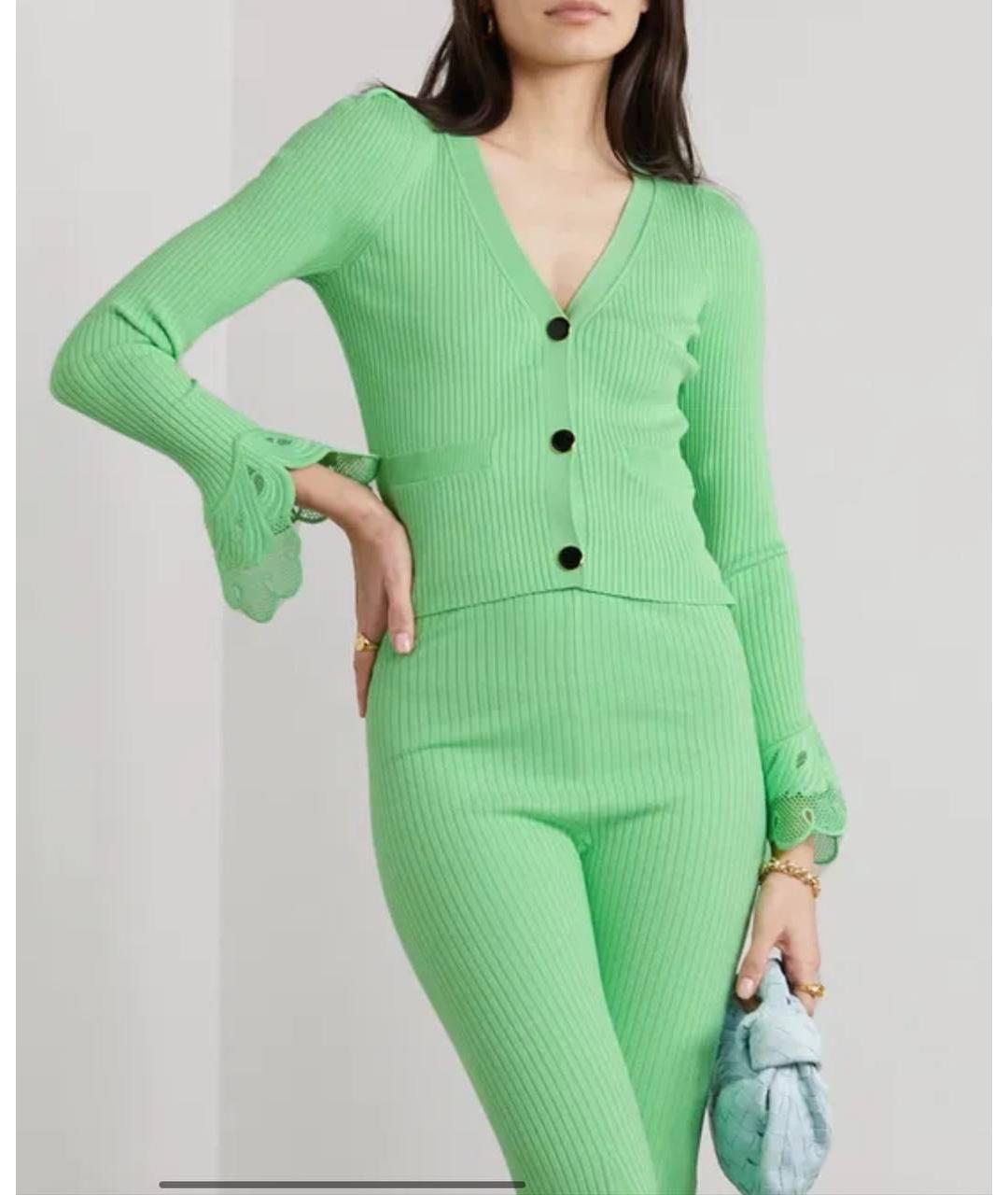 SELF-PORTRAIT Салатовый вискозный кардиган, фото 2