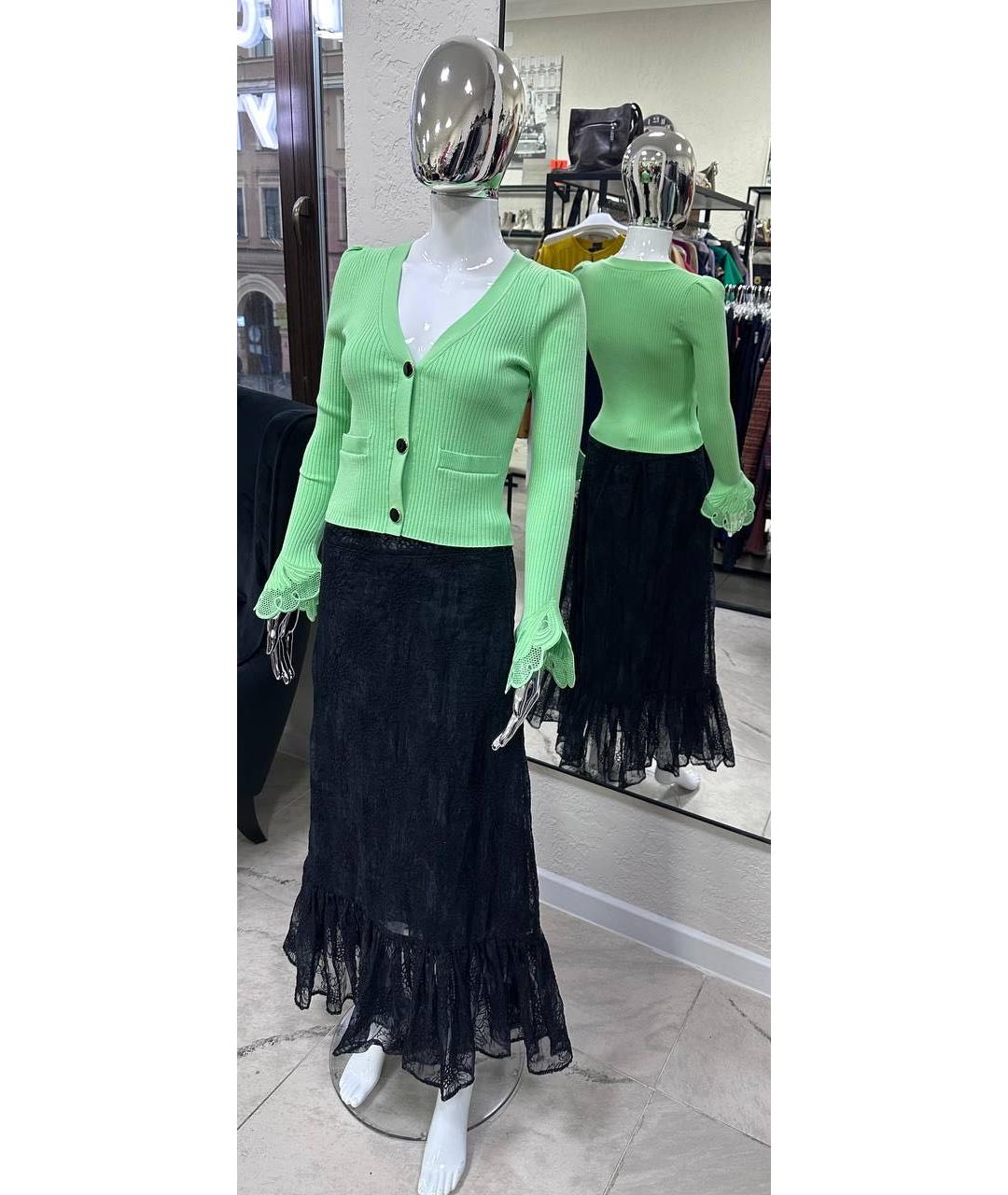 SELF-PORTRAIT Салатовый вискозный кардиган, фото 4