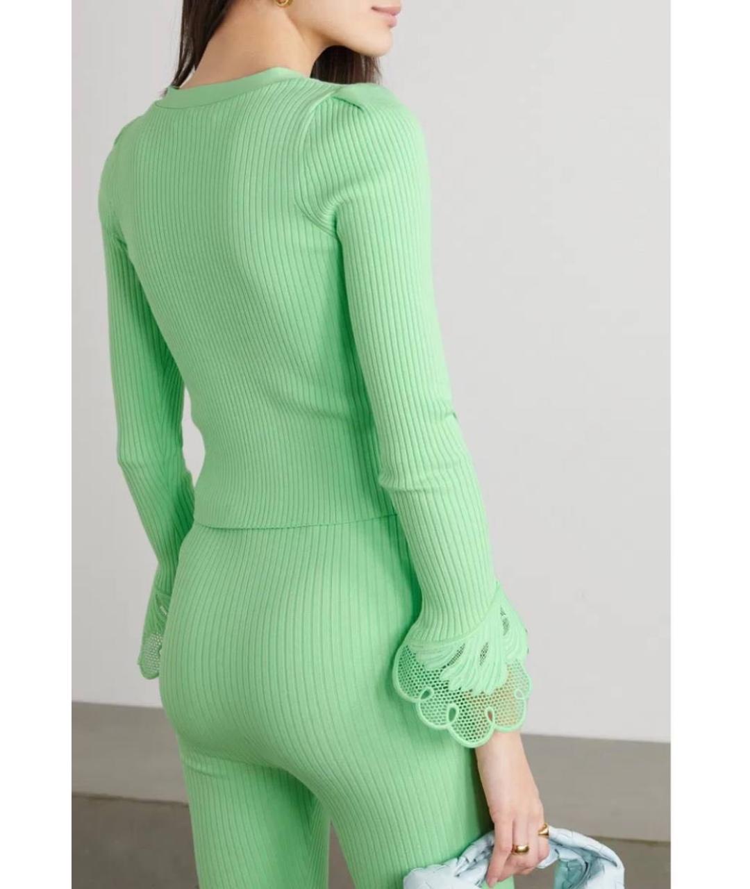 SELF-PORTRAIT Салатовый вискозный кардиган, фото 3