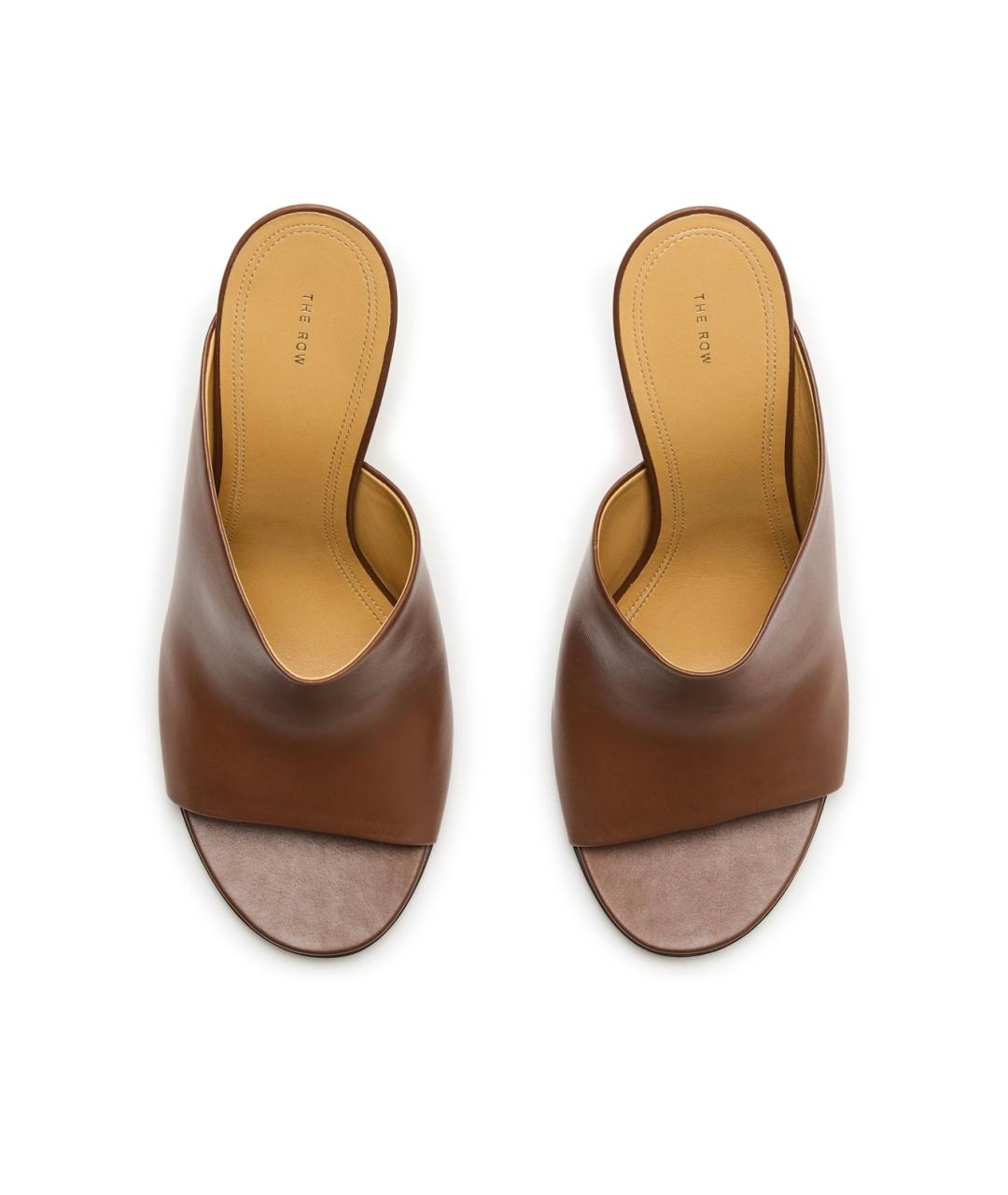 THE ROW Коричневые кожаные мюли, фото 3