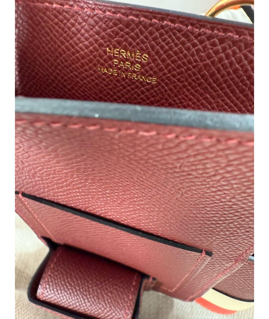 HERMES Бордовая кожаная сумка через плечо, фото 5