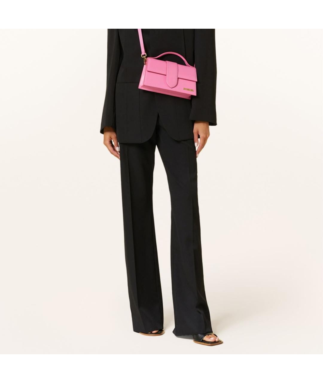 JACQUEMUS Розовая кожаная сумка через плечо, фото 8