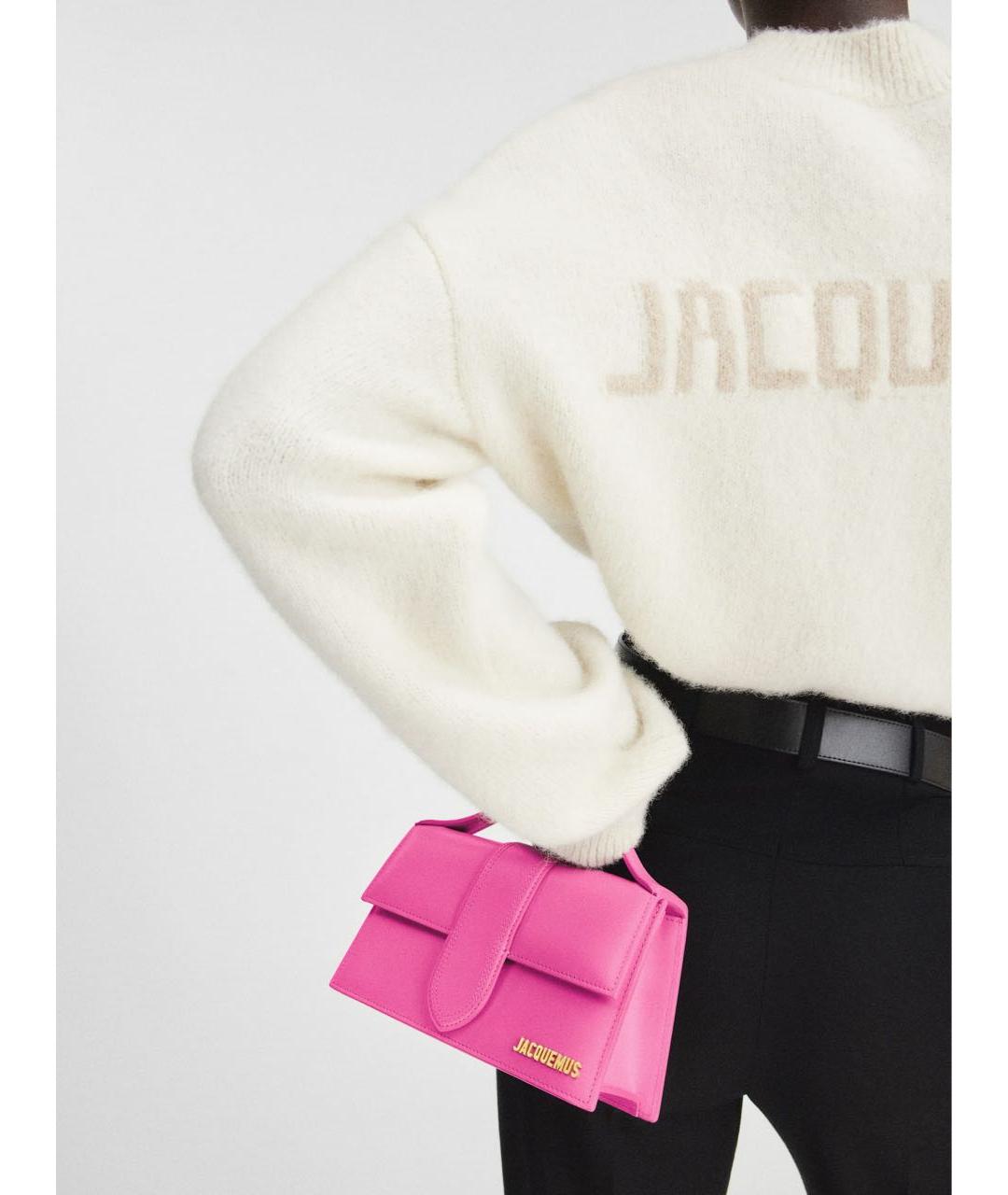 JACQUEMUS Розовая кожаная сумка через плечо, фото 3