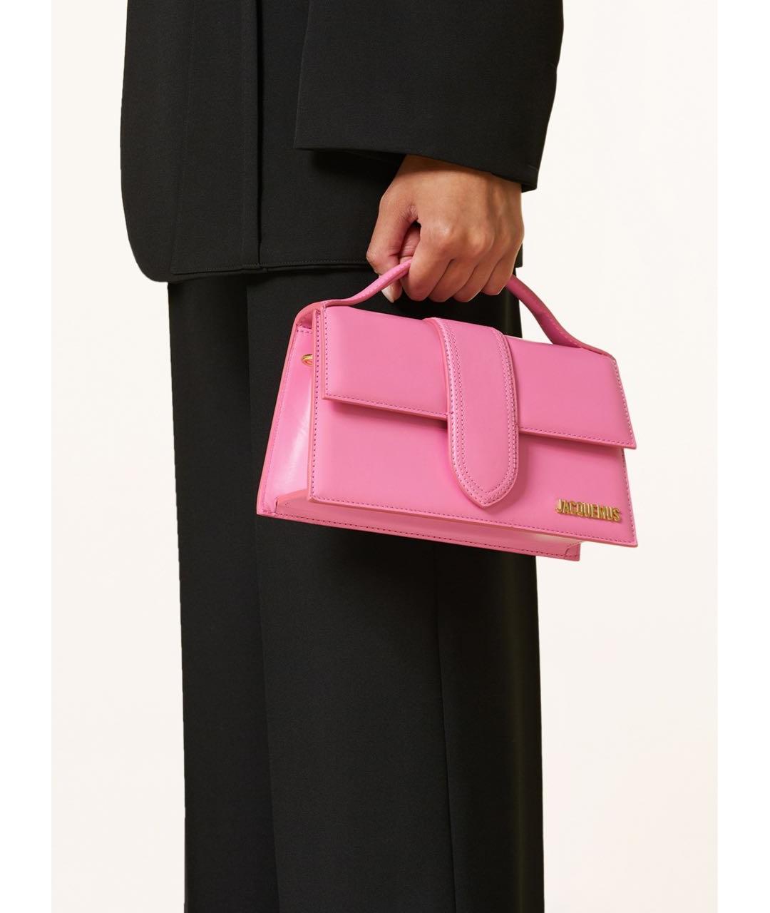 JACQUEMUS Розовая кожаная сумка через плечо, фото 6