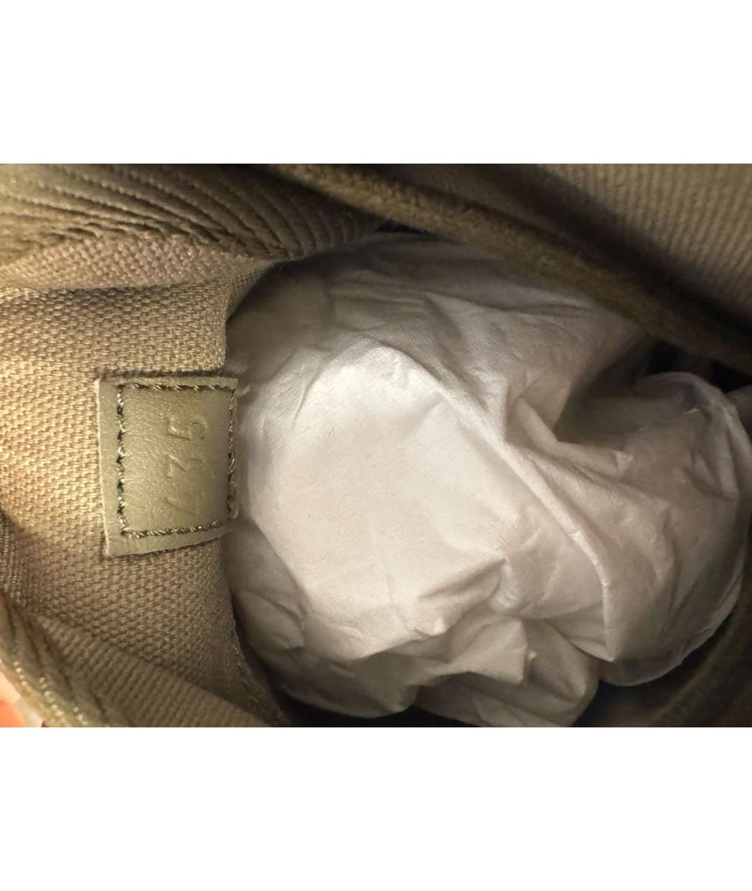 HERMES Хаки текстильные низкие ботинки, фото 7