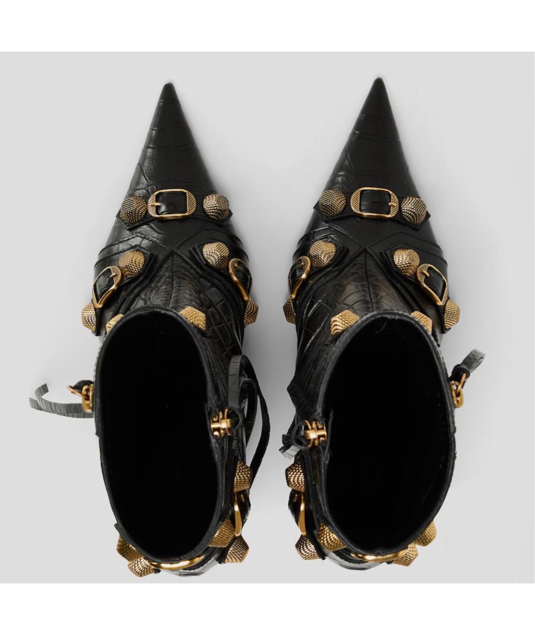 BALENCIAGA Черные кожаные ботильоны, фото 3