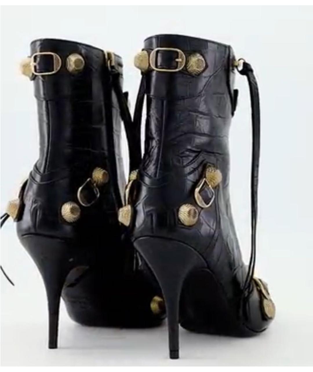 BALENCIAGA Черные кожаные ботильоны, фото 4