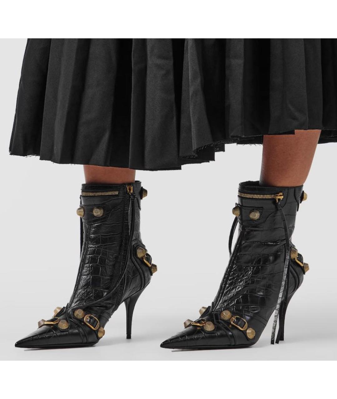 BALENCIAGA Черные кожаные ботильоны, фото 6