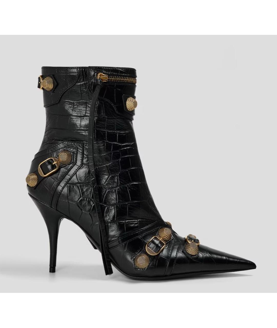 BALENCIAGA Черные кожаные ботильоны, фото 1