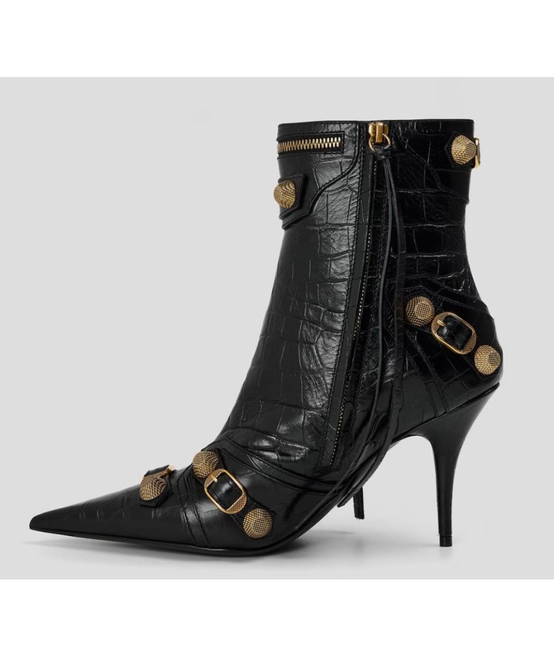 BALENCIAGA Черные кожаные ботильоны, фото 8