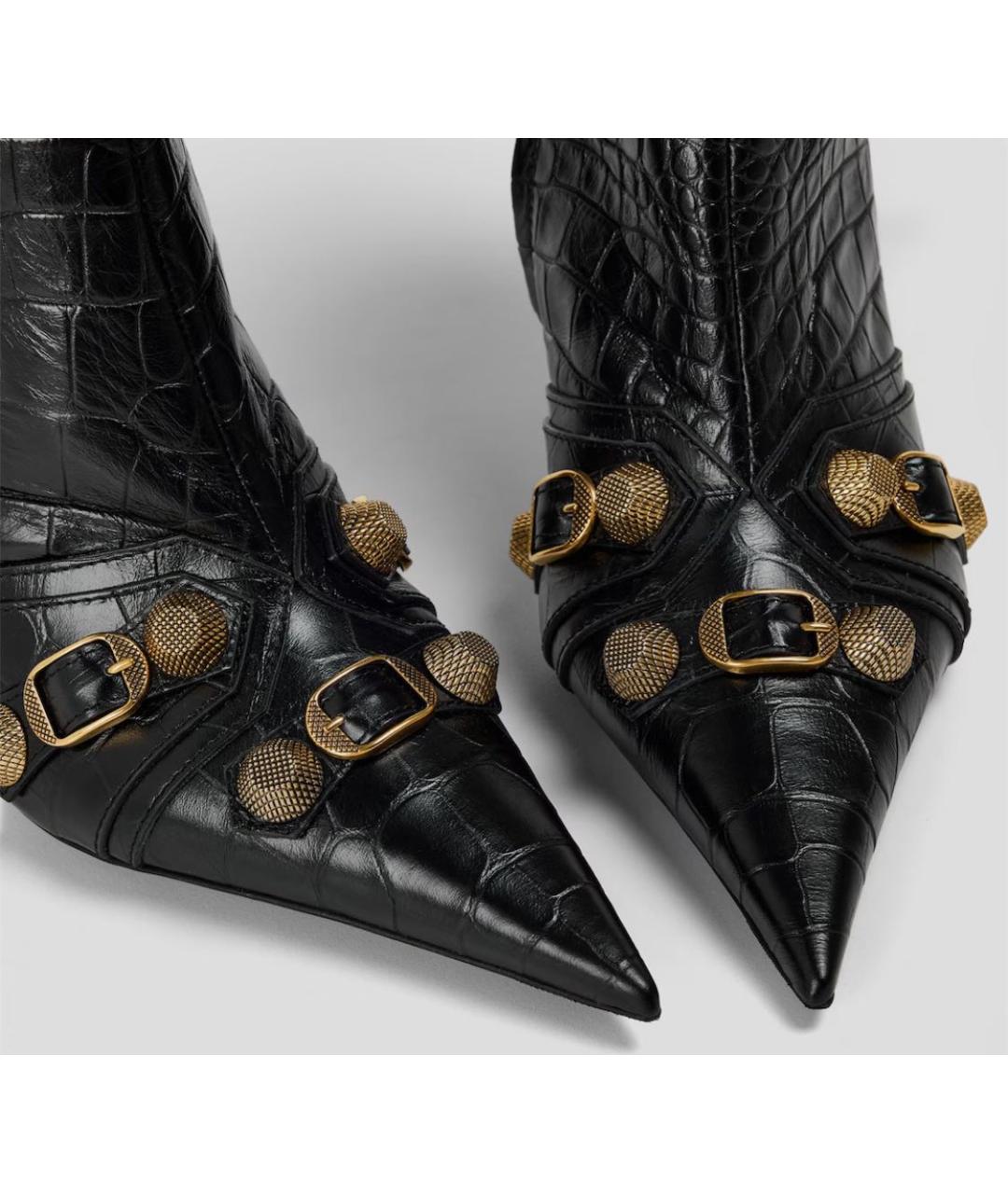 BALENCIAGA Черные кожаные ботильоны, фото 5
