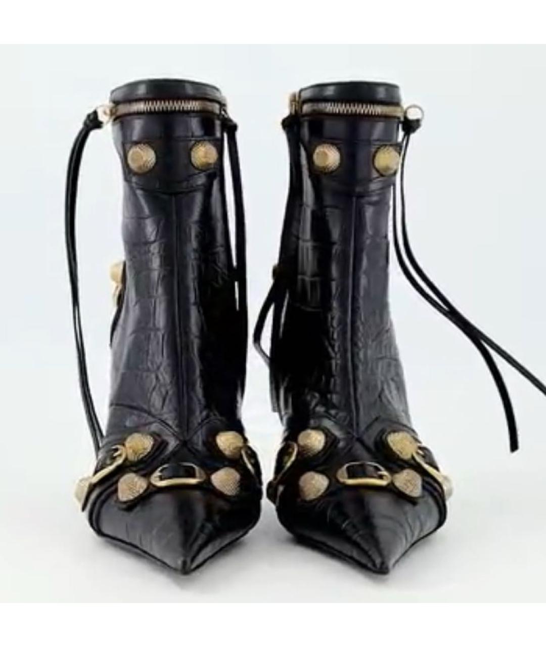 BALENCIAGA Черные кожаные ботильоны, фото 2