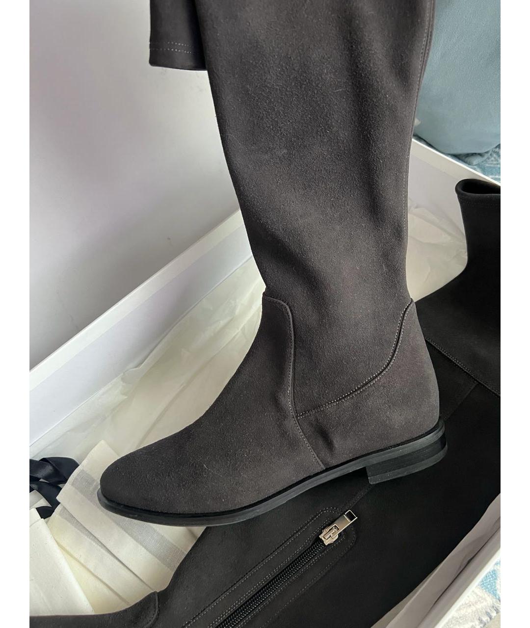 ALEXANDER TEREKHOV Серые замшевые ботфорты, фото 2