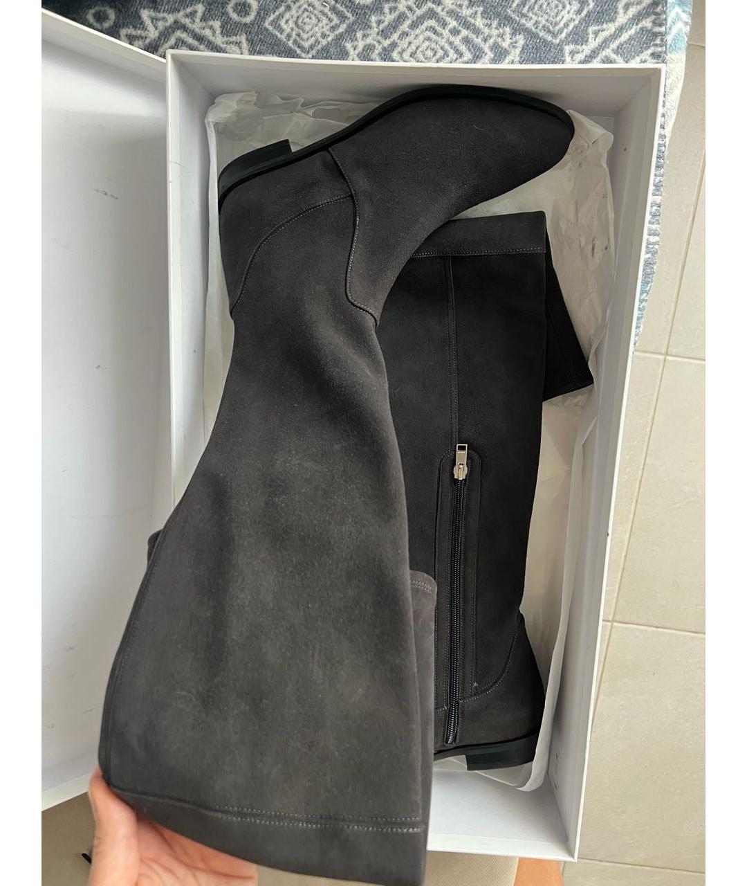 ALEXANDER TEREKHOV Серые замшевые ботфорты, фото 6