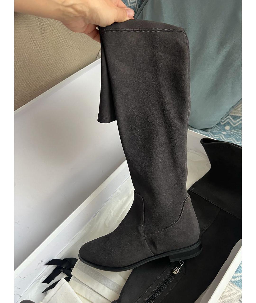 ALEXANDER TEREKHOV Серые замшевые ботфорты, фото 4