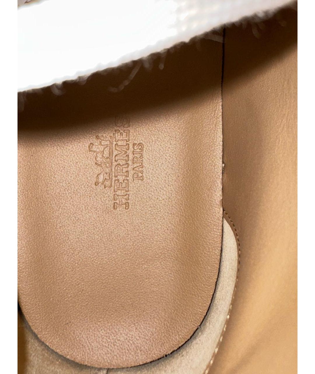 HERMES Бежевые текстильные ботинки, фото 3