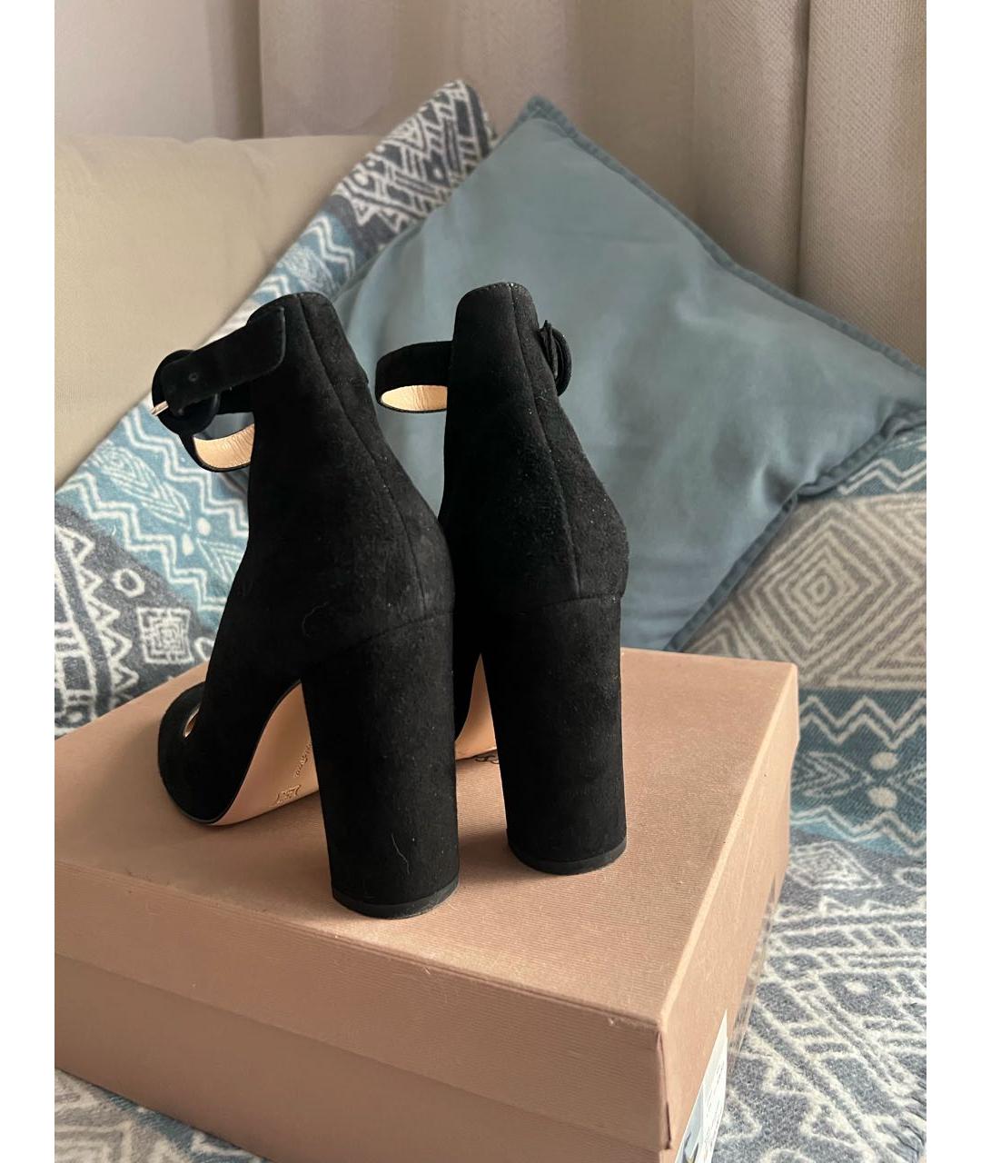 GIANVITO ROSSI Черные замшевые туфли, фото 4